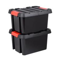 EDA outdoor/tuin opberg box Stockr - 2x - vocht- en vorstbestendig - zwart - 85L - 65 x 50 x 39 cm EDA outdoor/tuin opberg box Stockr - 2x - vocht- en vorstbestendig - zwart - 85L - 65 x 50 x 39 cm