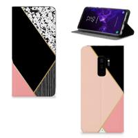 Samsung Galaxy S9 Plus Stand Case Zwart Roze Vormen