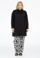 Yoek Blouse met zakken LINNEN | Zwart | Maat 50/52