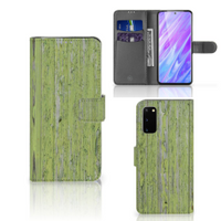 Samsung Galaxy S20 Book Style Case Green Wood - thumbnail