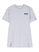 MSGM Kids robe en coton à logo imprimé - Gris