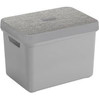 Sunware Opbergbox/mand - lichtgrijs - 18 liter - met deksel - Opbergbox - thumbnail