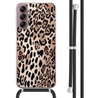 Samsung Galaxy A14 hoesje met koord - Golden wildcat