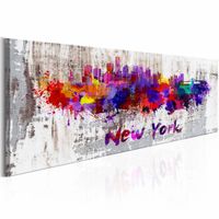 Schilderij - New York City - Stad van Artiesten, Multi-gekleurd, wanddecoratie - thumbnail