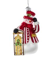 Orn.glas sneeuwpop+slee l12cm - Kurt s adler