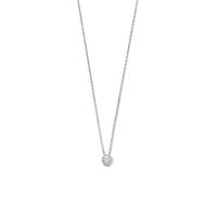 Ketting Halo zilver-zirconia 1,3 mm 42 + 3 cm