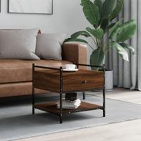 Salontafel 50x50x50 cm bewerkt hout bruin eikenkleur