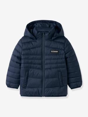 Gewatteerd donsjack met capuchon voor jongens NAME IT donkerblauw