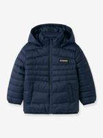 Gewatteerd donsjack met capuchon voor jongens NAME IT donkerblauw