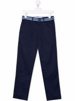 Ralph Lauren Kids pantalon à taille ceinturée - Bleu