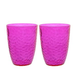 2x stuks kunststof bekers roze 20 cl