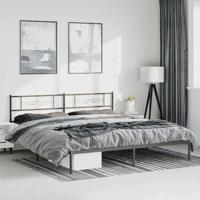 Bedframe met hoofdbord metaal zwart 183x213 cm