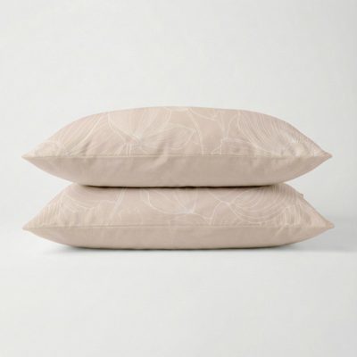 2-PACK: Kussenslopen - Sketched Flowers - Dekbed-Discounter.nl