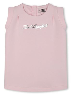 Karl Lagerfeld Kids robe sans manches à logo imprimé - Rose