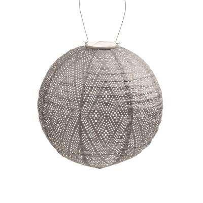 Round dia. 30 cm Ikat licht taupe lampion - Lumiz
