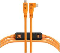 Tether Tools TetherPro Optima 10G USB-C, 15&apos; (4.6m), straight to right orange