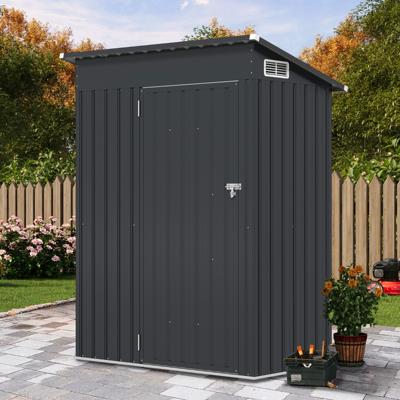 Tuinhuis Metaal 150 x 90,5 x 185 cm | 1,5 m³ Tuinhuis met Lessenaarsdak Donkergrijs