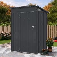 Tuinhuis Metaal 150 x 90,5 x 185 cm | 1,5 m³ Tuinhuis met Lessenaarsdak Donkergrijs