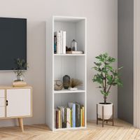 Boekenkast/tv-meubel 36x30x114 cm bewerkt hout wit