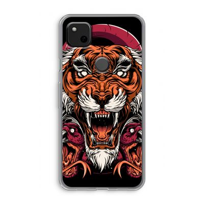 Tiger and Rattlesnakes: Google Pixel 4a Transparant Hoesje