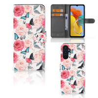 Samsung Galaxy M14 Hoesje Butterfly Roses - thumbnail