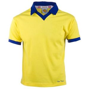 TOFFS - Klassiek Retro Voetbalshirtshirt - Geel/Blauw