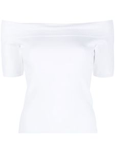 Alexander McQueen t-shirt à épaules dénudées - Blanc