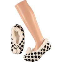 Apollo Ballerina sloffen/pantoffels stippen - kinderen - zwart/wit - maat 31-33 Apollo Ballerina sloffen/pantoffels stippen - kinderen - zwart/wit - maat 31-33