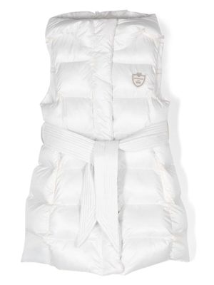 Monnalisa manteau sans manches à patch logo - Blanc