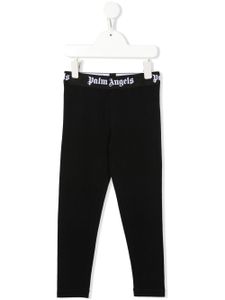 Palm Angels Kids legging à taille à logo - Noir