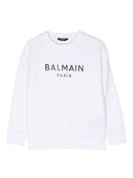 Balmain Kids sweat en coton à logo imprimé - Blanc - thumbnail