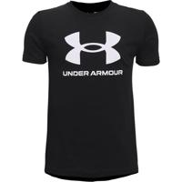 Under Armour Sportstyle Logo T-Shirt Kids Zwart Wit - thumbnail