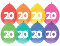 Ballonnen 20 jaar mix kleuren - thumbnail