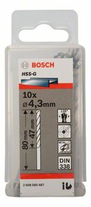 Bosch Accessoires Metaalboren HSS-G, Standard 4,3 x 47 x 80 mm 10st - 2608585487