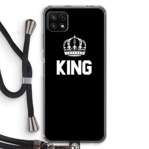King zwart: Samsung Galaxy A22 5G Transparant Hoesje met koord