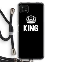 King zwart: Samsung Galaxy A22 5G Transparant Hoesje met koord