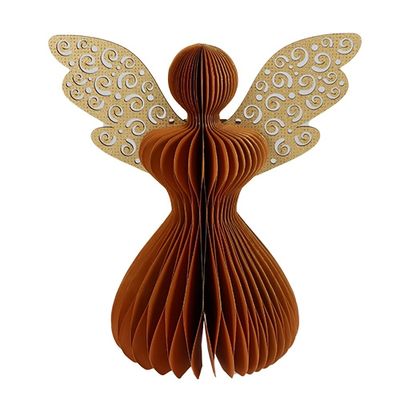 Papieren Engel Glitter 30 cm - Mosterd - Buitengewoon de boet