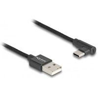 Delock 80030 USB 2.0-kabel Type-A male naar USB Type-C male haaks 1 m zwart