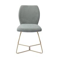 Jesper Home Ikata eetkamerstoel Breezy Blue beehive gold