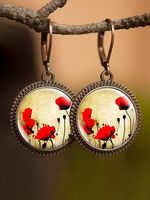 Tijd Steen Bloemen oorbellen - thumbnail