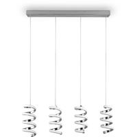 LED Hanglamp 8W Rechthoek Chroom - Natuurlijk Wit 4000K - 4-lichts