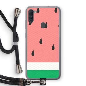 Watermeloen: Samsung Galaxy A11 Transparant Hoesje met koord