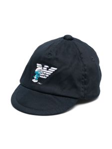 Emporio Armani Kids casquette en coton à logo brodé - Bleu