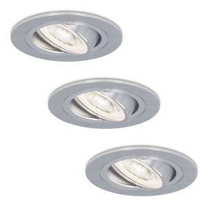 3x Chandler LED platte inbouwspot (35mm)- 3.8 Watt 270lm - Daglicht wit 6000K - GU10 LED module - Dimbaar - IP20 - kantelbaar