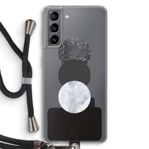 Marmeren cirkels: Samsung Galaxy S21 Transparant Hoesje met koord