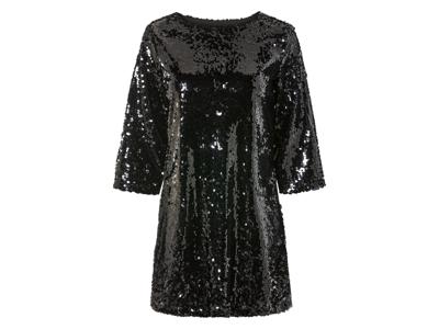 esmara Dames jurk met pailletten (S (36/38), Zwart)