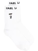 Karl Lagerfeld lot de trois paires de chaussettes Ikon en intarsia - Blanc