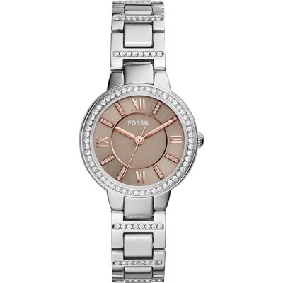 Fossil dames Virginia zilverkleurig roestvrij stalen horloge ES4147
