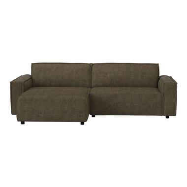 Bank Brooklyn met chaise longue links - Cyclamen - taupe - Leen Bakker