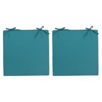 2x Stoelkussens voor binnen en buiten in de kleur petrol blauw 40 x 40 cm Tuinkussens voor buitensto